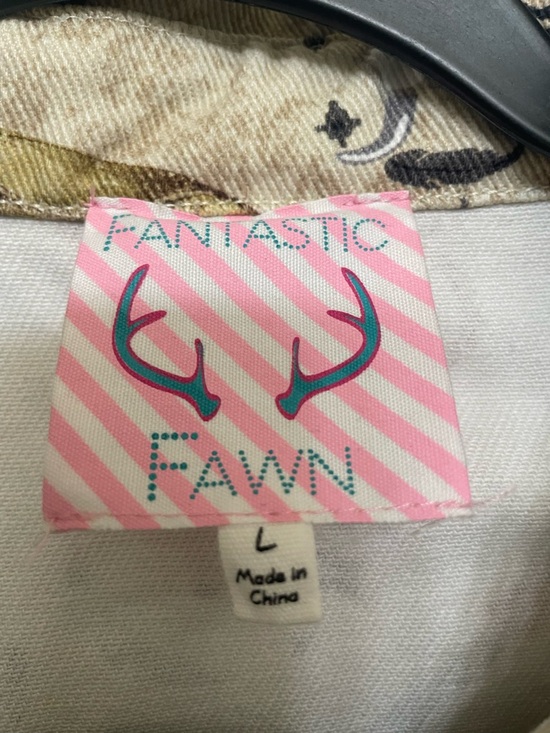 Fantastic Fawn Pink & Teal Striped Antler Logo Top Label
